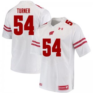Men's Wisconsin Badgers NCAA #54 Jordan Turner White Authentic Under Armour Stitched College Football Jersey RX31A50WR